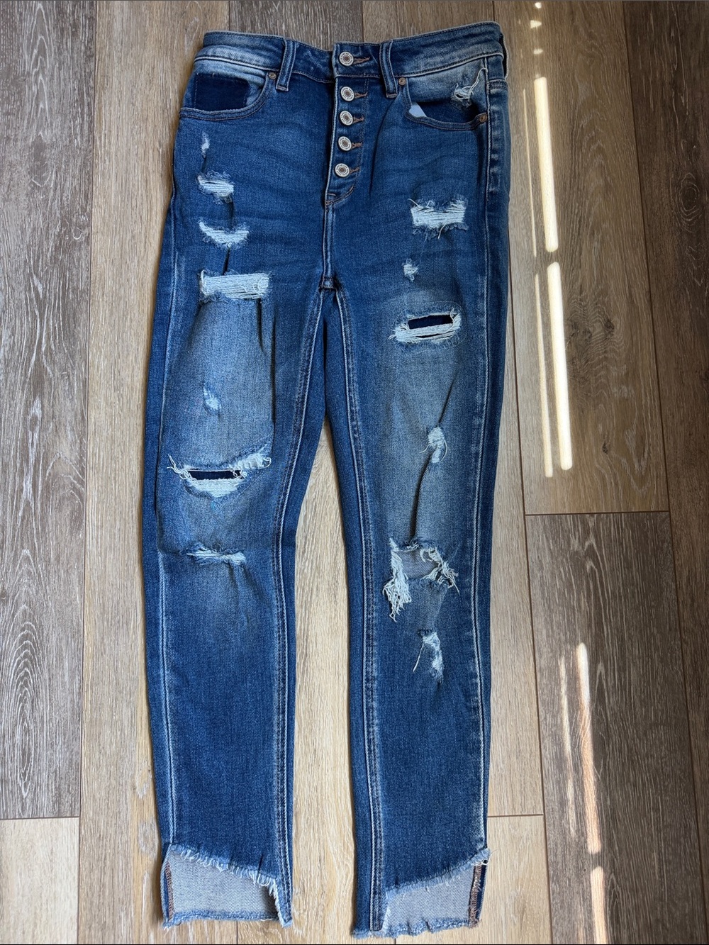 KanCan Dark Blue Distressed Skinny Jeans